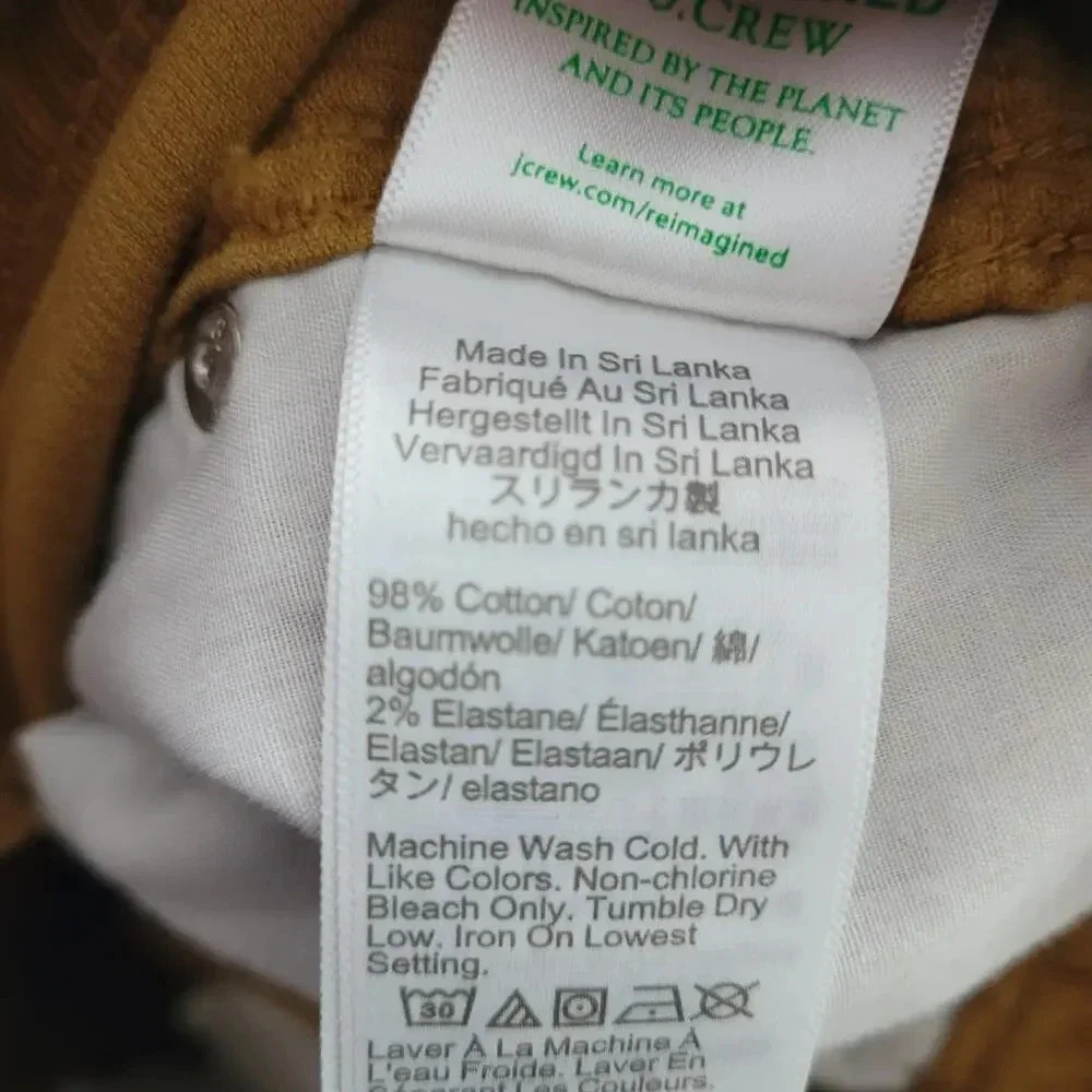 J.CREW Womens Corduroy Straight Pant Size 25 Brown Cotton Mid Rise 5-Pockets - Picture 4 of 9